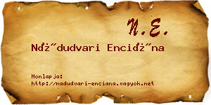 Nádudvari Enciána névjegykártya